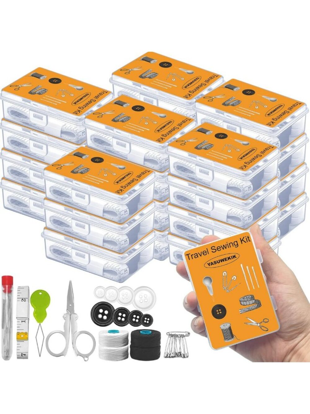 24 Pack Mini Travel Sewing Kits - Emergency & Survival Sewing Set for Gifts